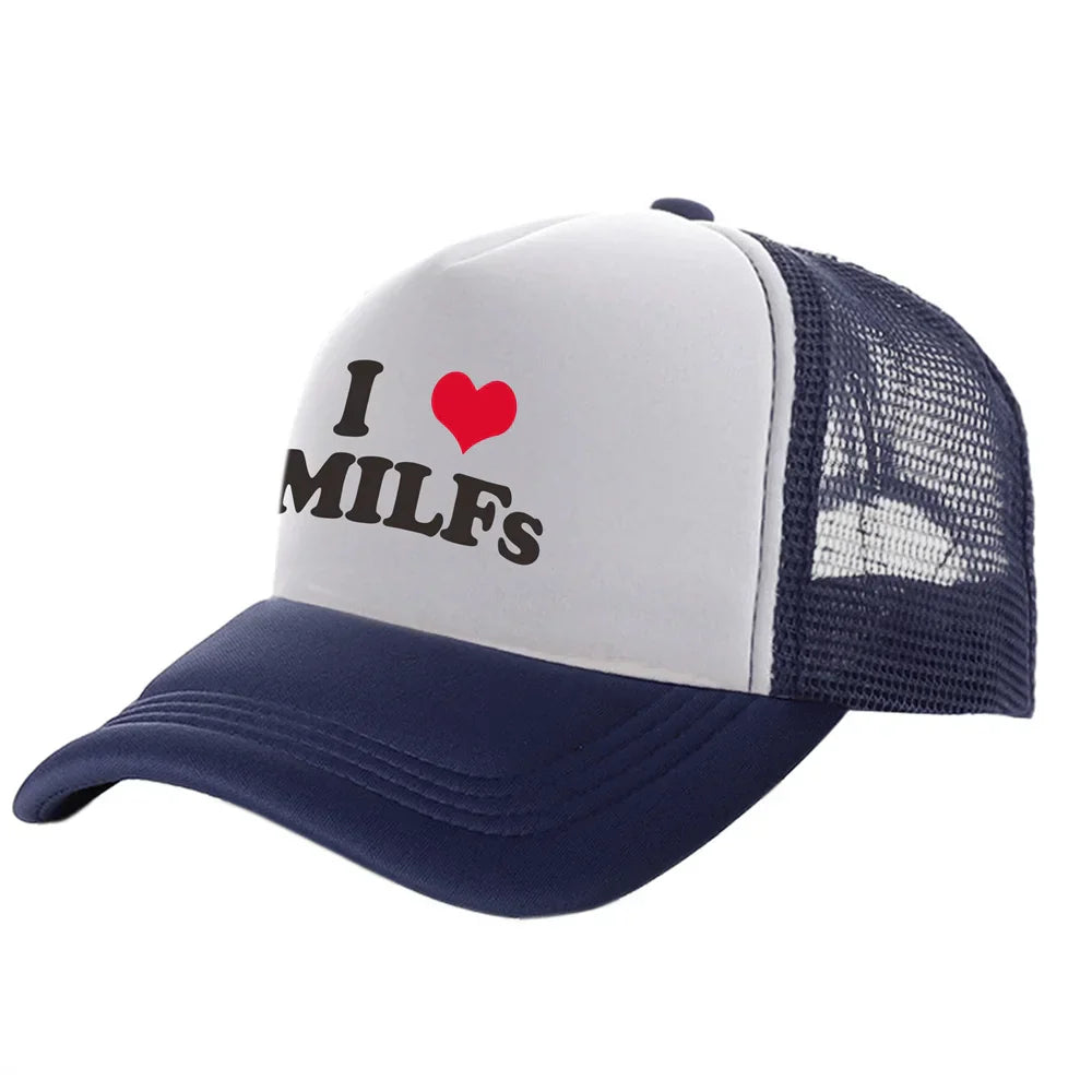 I Love MILFS Trucker Caps Men Funny Humor