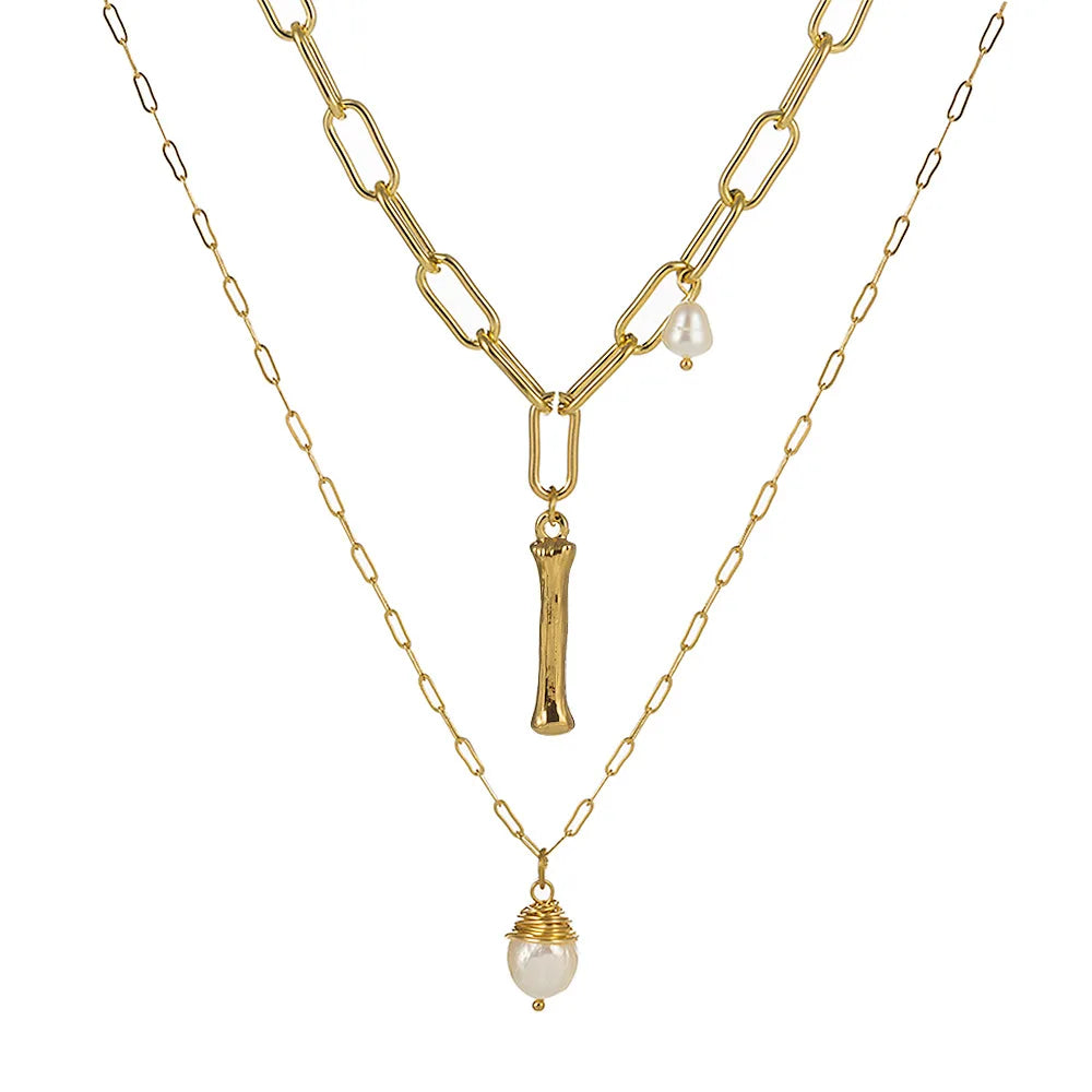 Real Natural Freshwater Baroque Pearl Pendant Necklace