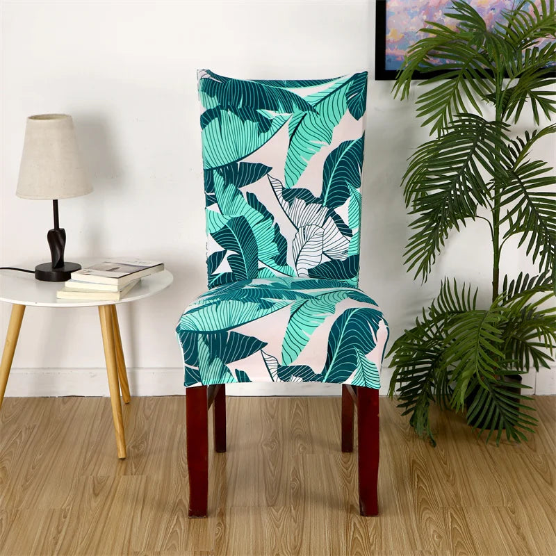 Printed Chair Cover Elastic Seat Chair Slipcovers Removable