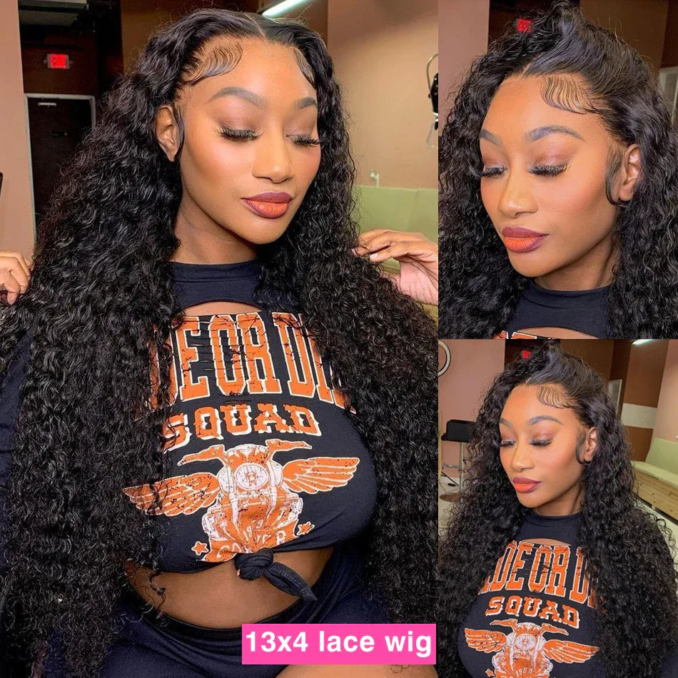 4x4 5x5 Lace Closure Water Wave Wig 13x6