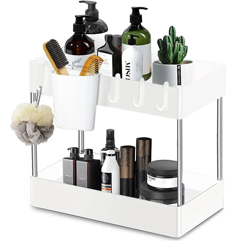 2 Tier Under Sink Organizer For Bathroom Kitchen