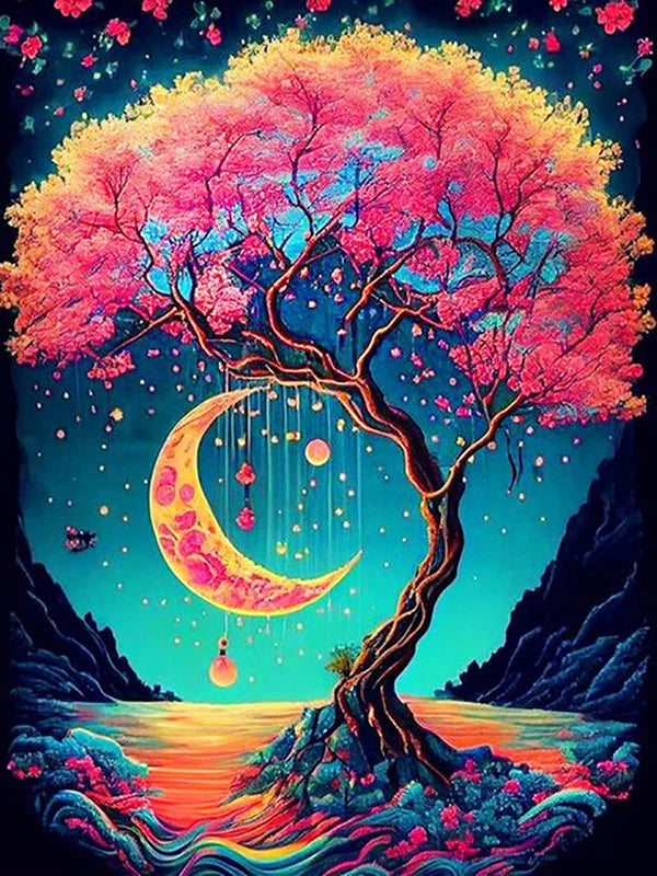 Colorful Trees And The Moon Personality DIY Full