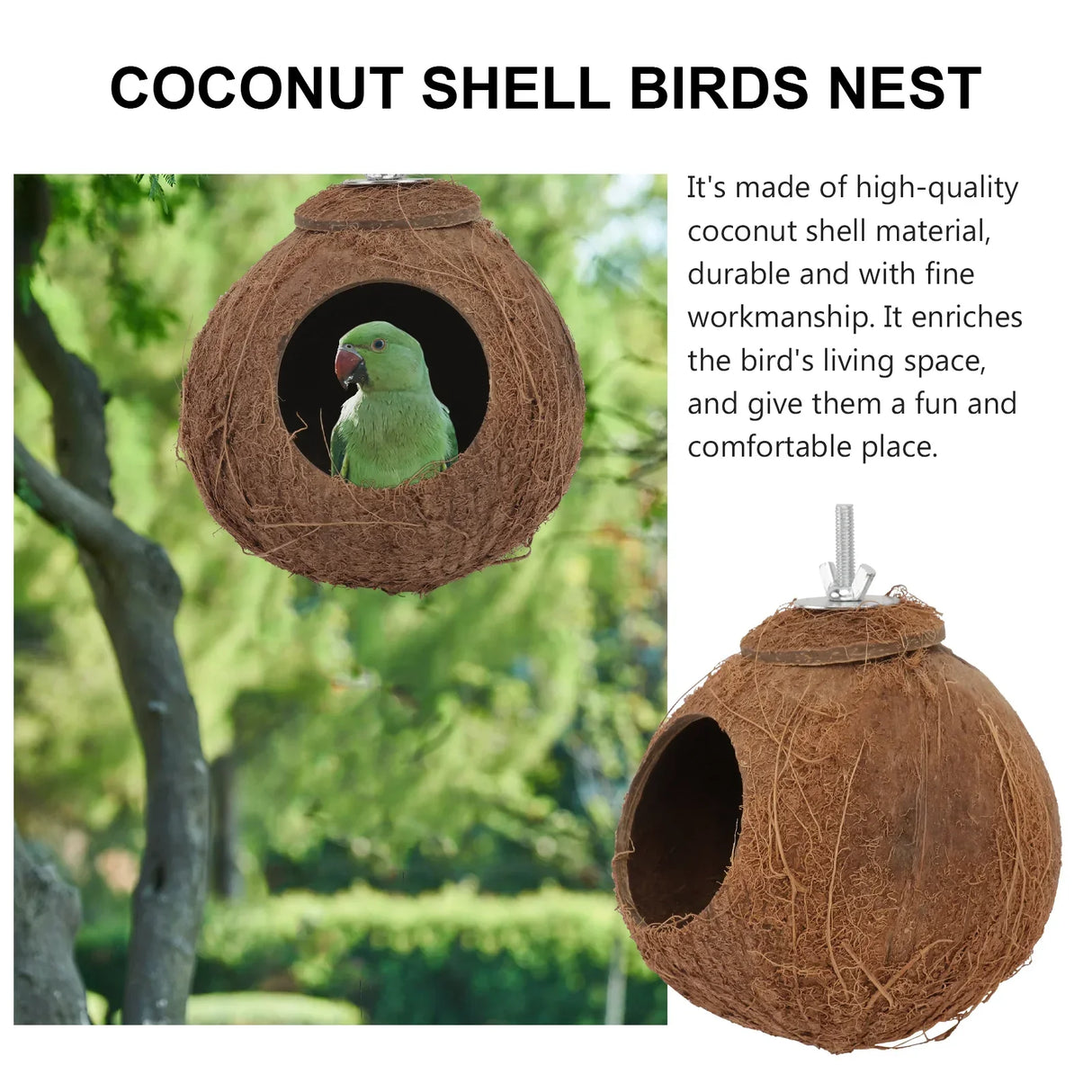 Coconut Shell Bird Nest Coco Birds House Parrots