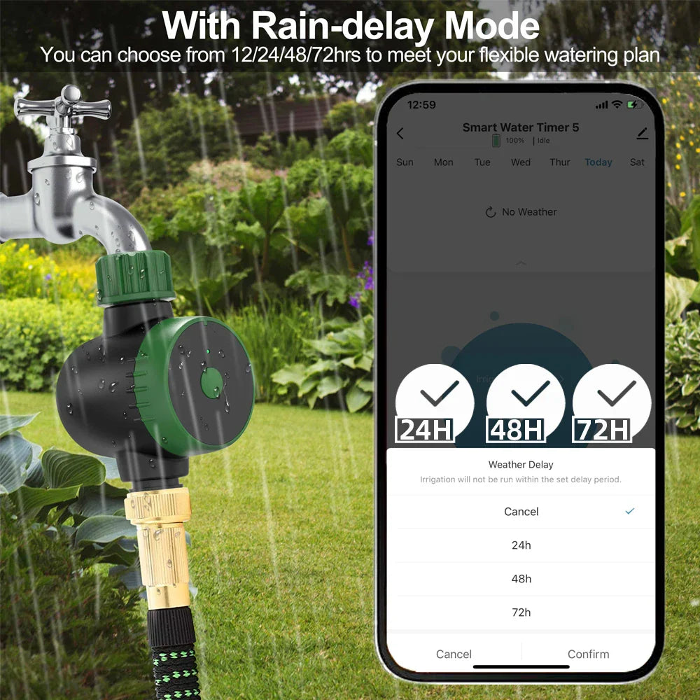 Irrigation Timer Tuya Smart Phone Ip55 Waterproof Blue