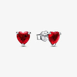 New 925 Sterling Silver Earring Pave Moments Heart