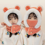 New Children's Hat Cartoon Bear Ear Flags Pullover