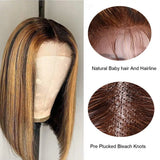 ISHINE 13x5x1 Highlight Straight Bob Wig Lace Front
