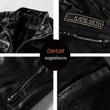 2023 Leather Jacket Men Winter Fleece Motorcycle Faux