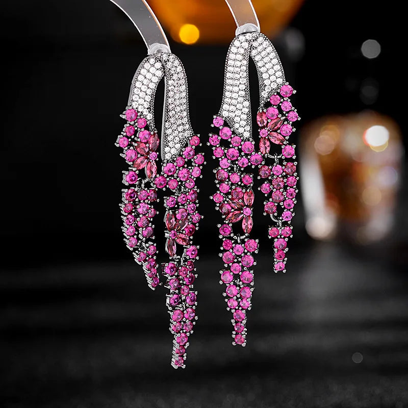 Bilincolor Golden Orange Long Tassel Earring for Women