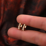 Chic Sunflower Mini Hoop Earrings for Women Gold