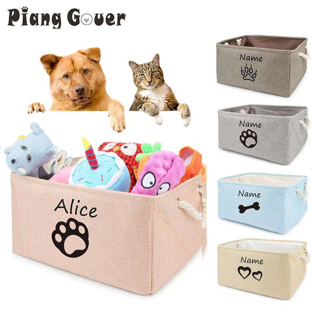 Basket Toys Dog Paw Personalized Pet Toy Storage