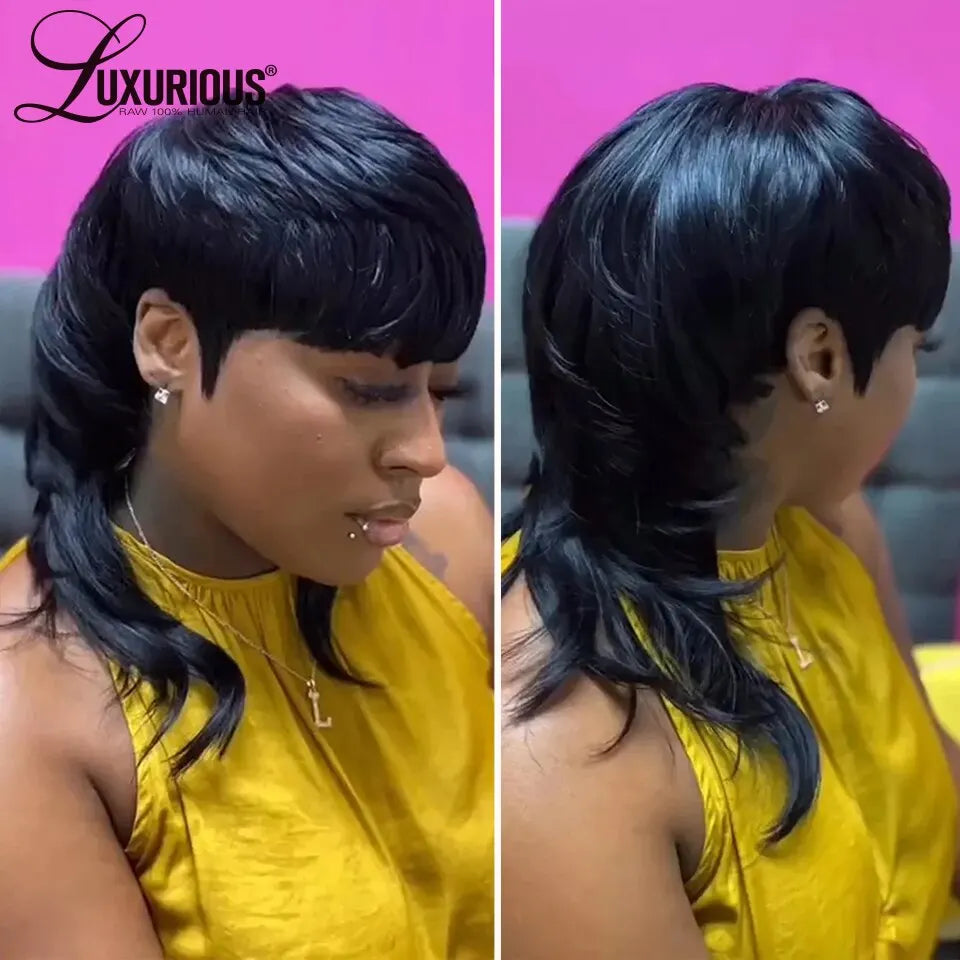 Short Bob Glueless Wig Human Hair Ready To