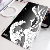 Black and White Wave Art Mouse Pad XXL