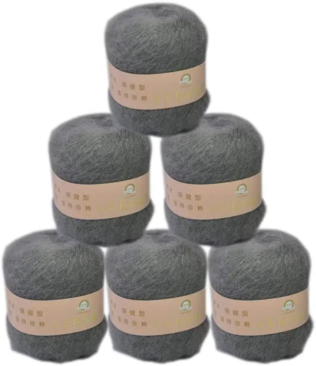 6 Balls Angora Mohair Wool Yarn for Knitting