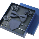 8piece Set Bussiness Blue Ties For Mans Floral