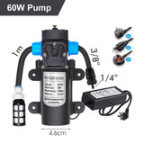 60W Self-Priming Pressurize Pump Mist Nozzle Watering System