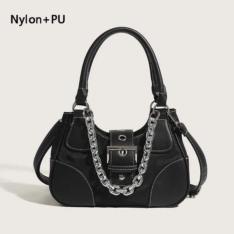 JIOMAY Luxury Designer Handbags 2022 Women Canvas Splicing Shoulder Bags Free Shipping Girls Patent Leather Chain Crossbody Bags