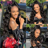 Body Wave Bundles Human Hair With Frontal 13x4