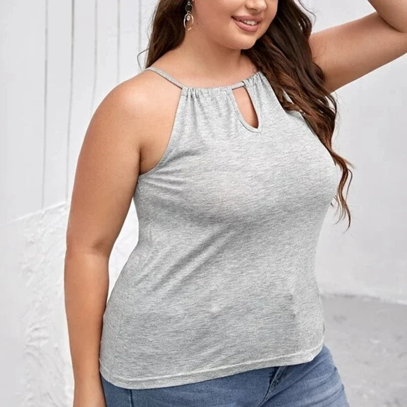 Plus Size Sexy Hater Neck Summer Casual Top
