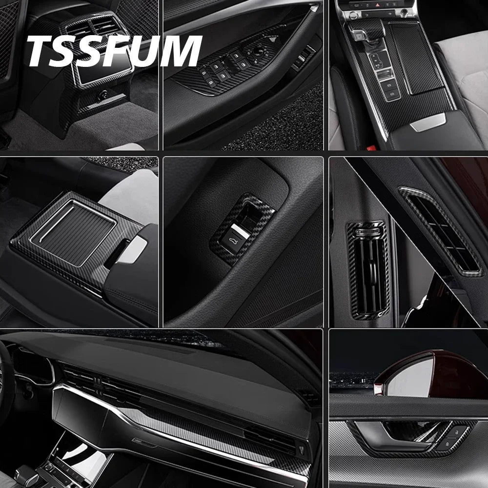 Car Interior Carbon Fiber Full Set Sticker for