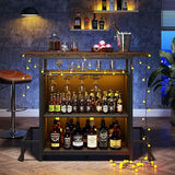 Tribesigns Home Bar Unit Cabinet with Footrest, Industrial