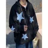 Men's Star Patch Zip Up Hoodie for Men