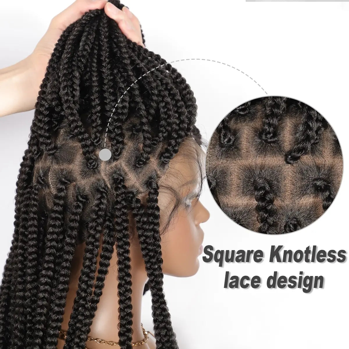 Kalyss 36" Full Double Lace Braided Wigs with