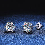 NeeTim 2ct Moissanite Earrings For Women Men Lab