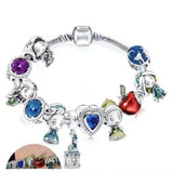 Cute Enamel Disney Princess Dress Charms Bracelet Women