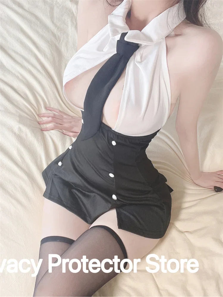 Sexy Lingerie School Student Uniform Role Play Costume