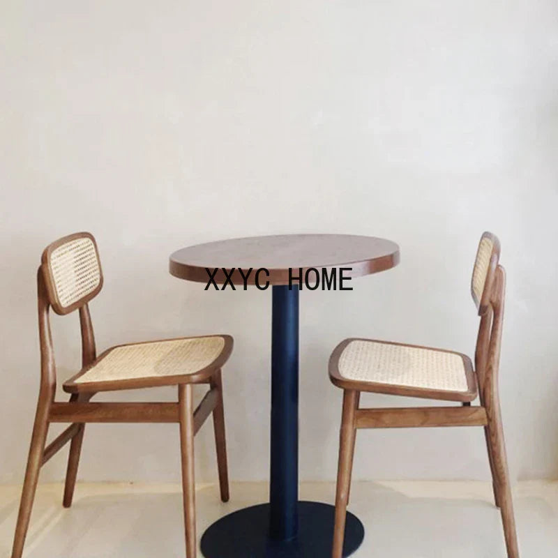 Solid Wood Leisure Conference Chair Rattan Solid Wood