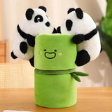 NEW Kawaii Bamboo Tube Panda Set Plush Toy