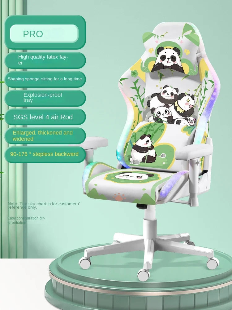 2023 Panda Gaming Chair for Girls – Adjustable Home Office Recliner