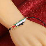 Palestine in Arabic Map With Flag Bracelet Jewelry