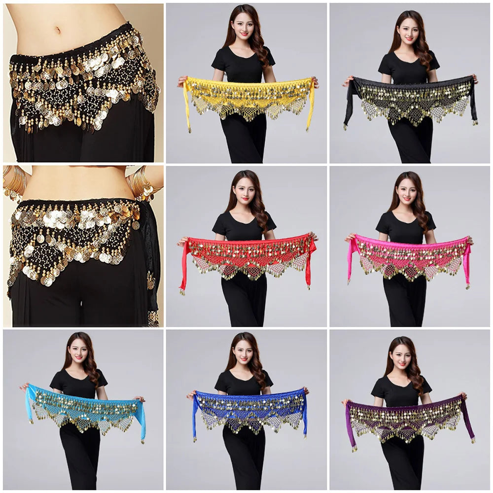 1Pc Belly Dance Waist Chain – 5-Layer Gold Coin Hip Scarf