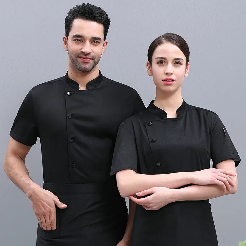 360°Breathable Summer Mesh Chef Jacket Men Women Short Sleeve Cooking Shirt Cool Work Tops