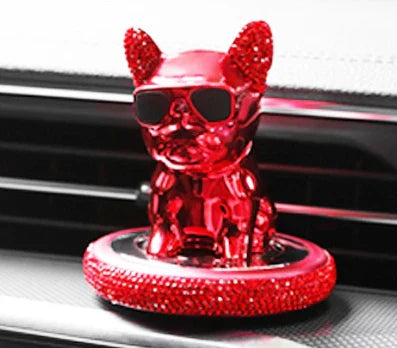 Car Ornament Metal Shake Head French Bulldog Diamond