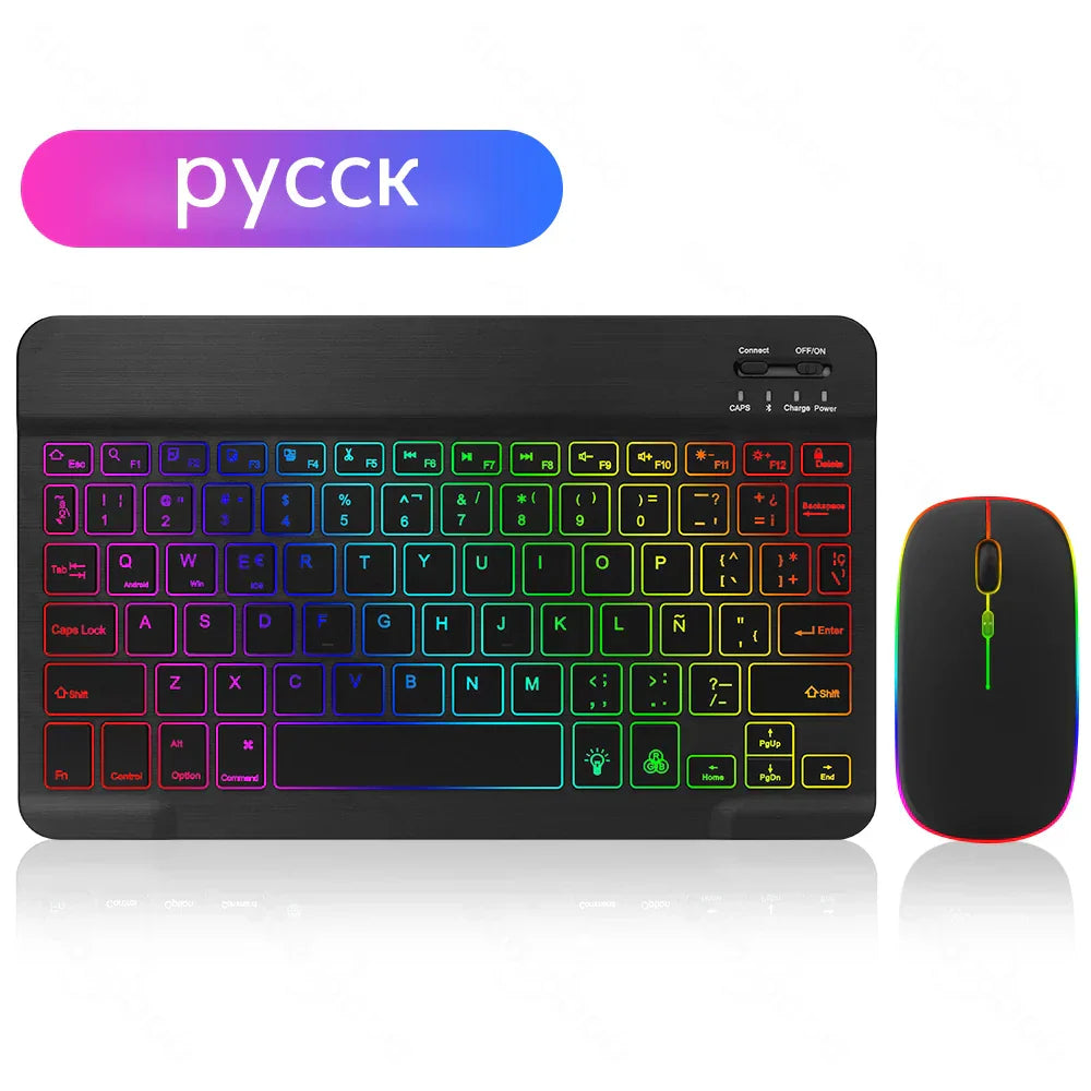 EMTRA Backlit Backlight Bluetooth Keyboard Mouse For IOS