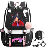 Fashion Aphmau Print Backpacks Teenage Usb Charging Rucksack
