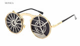 Metallic Retro Punk Steam Flap Vintage Sunglasses Personality