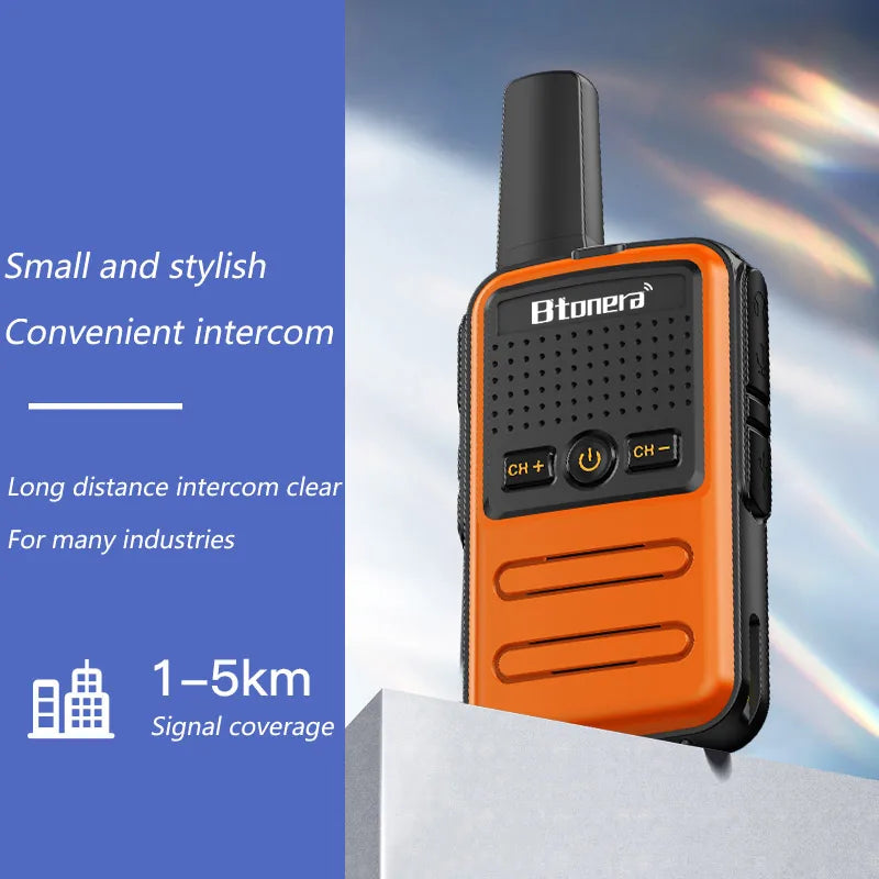 Btoera 2 Pcs Mini Walkie Talkie PMR 446