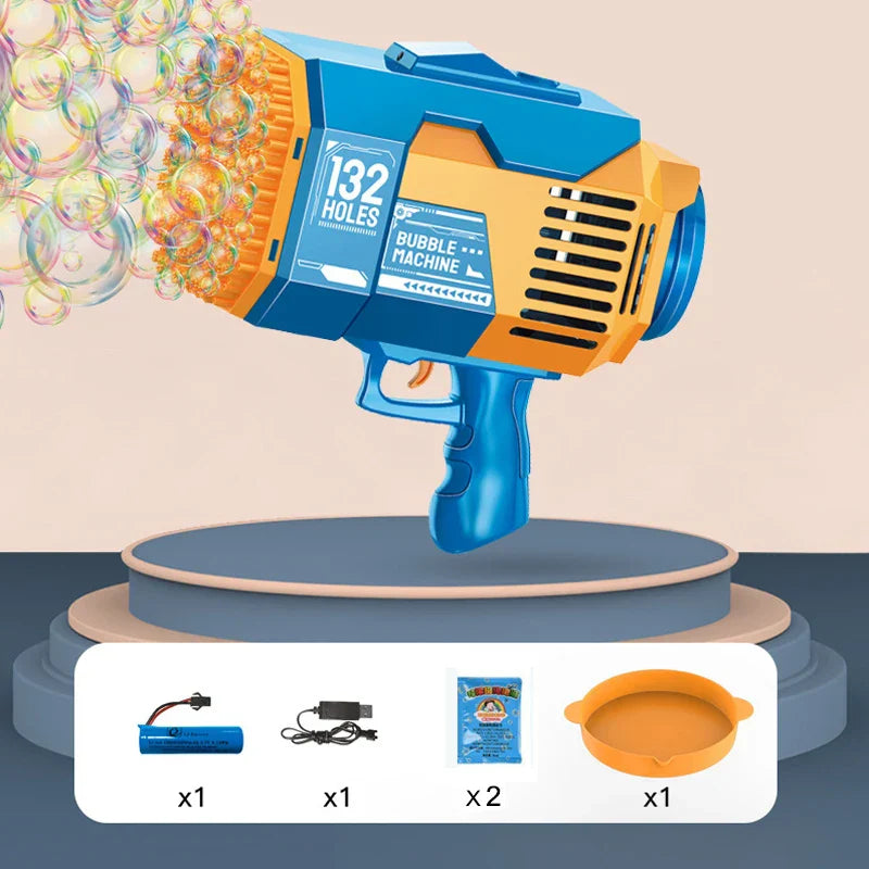 Bubble Gun Kids Toys Rocket 69 Holes Soap
