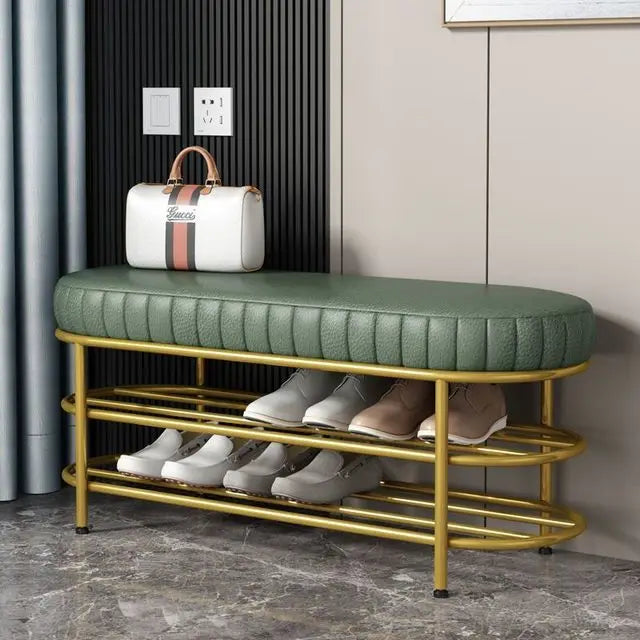 Nordic Shoe Bench Soft Cushion Multifunctional Shoe Rack