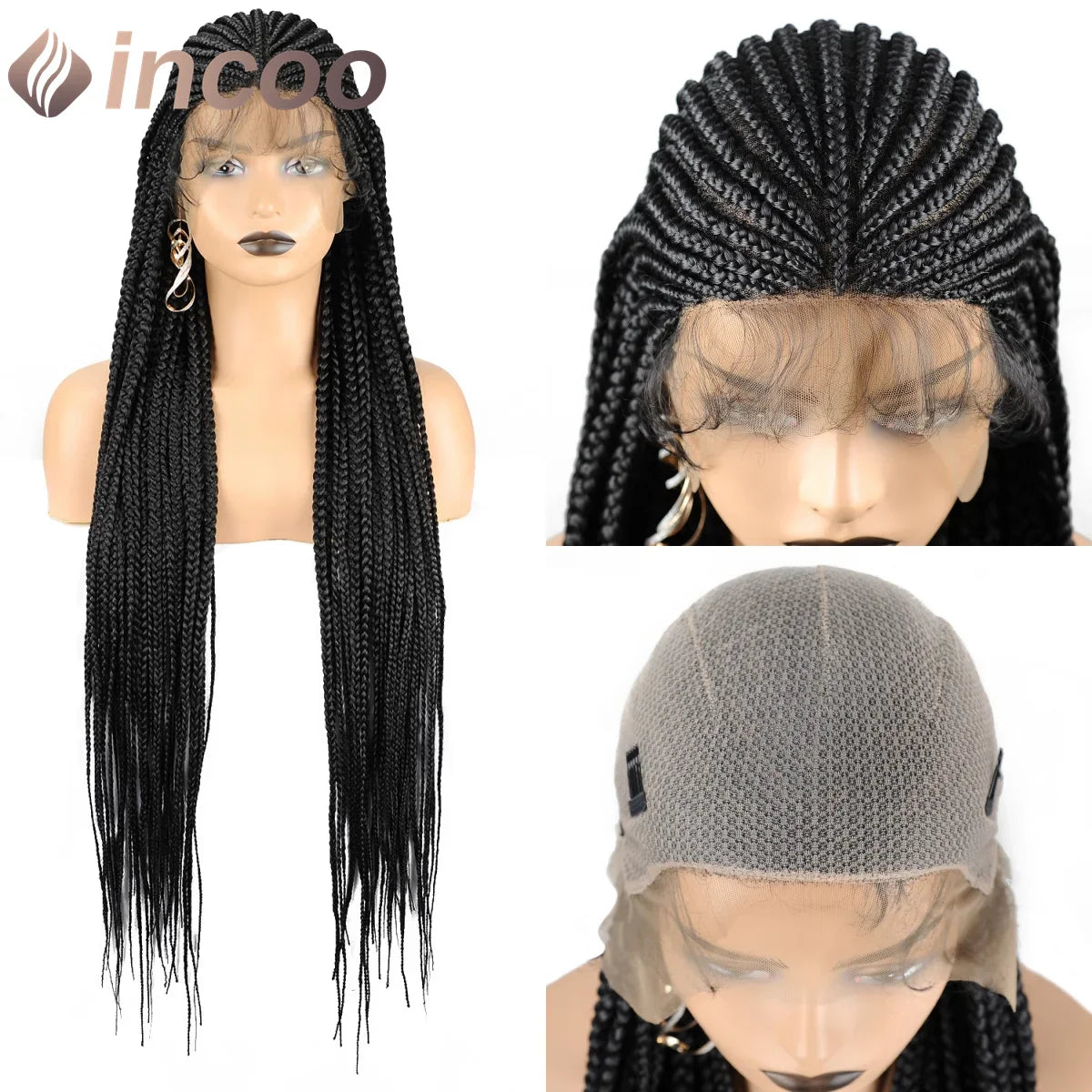 36 Inch Braid Wigs Lace Front Wig Cornrow