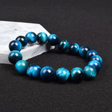 Real Natural Blue Tiger Eye Bracelet Azure Color