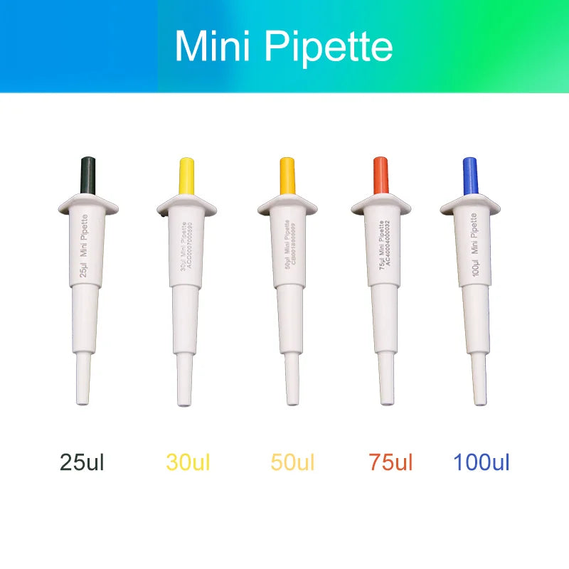 IKEME 2pcs Laboratory Mini Pipette 10-200ul Fixed Volumn