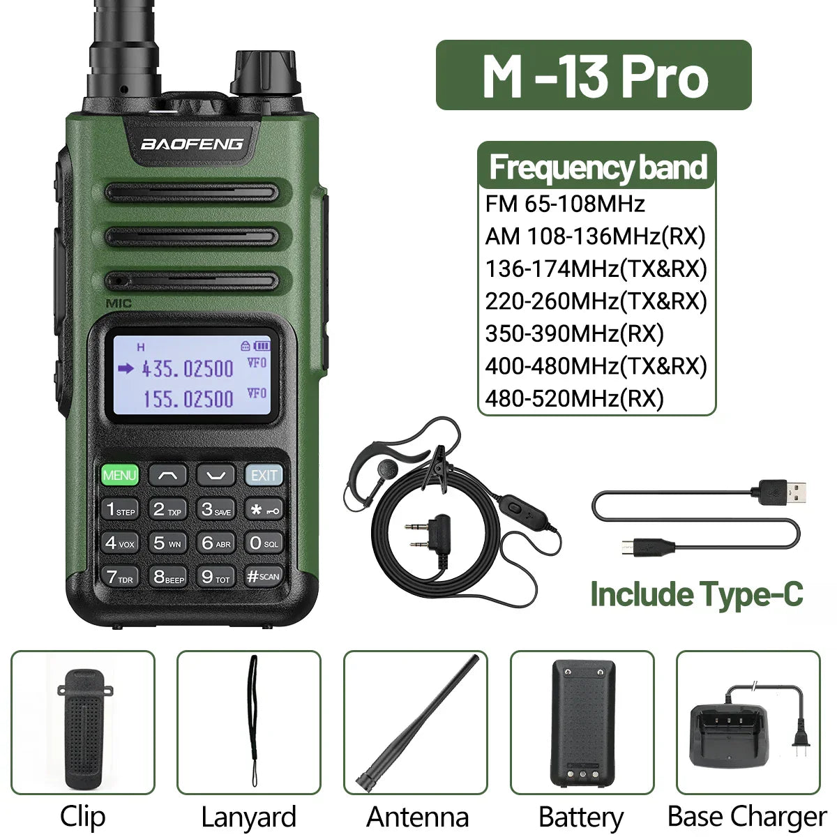 BaoFeng UV-13 PRO V2 V1 Walkie Talkie M-13