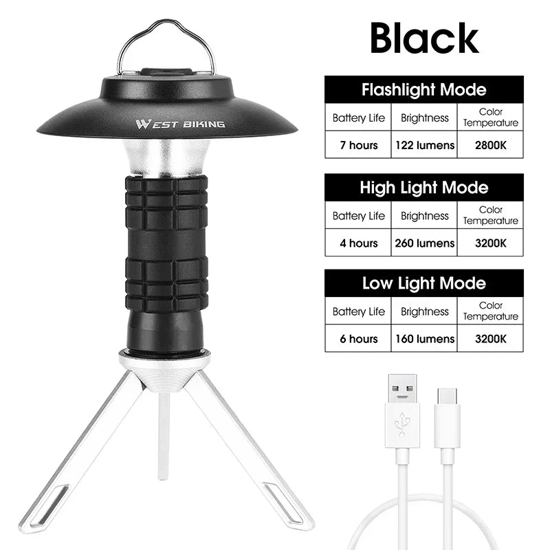 WEST BIKING Portable Camping Light with Magnetic USB