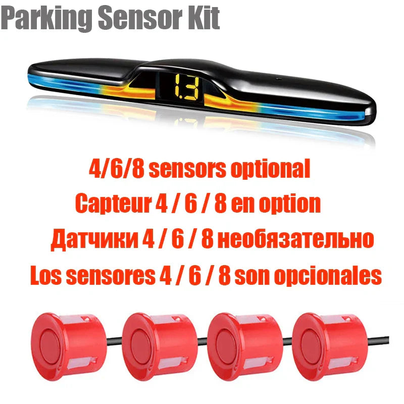 Multiple Radar Parking Sensor Kit Backlight Parktronic LED