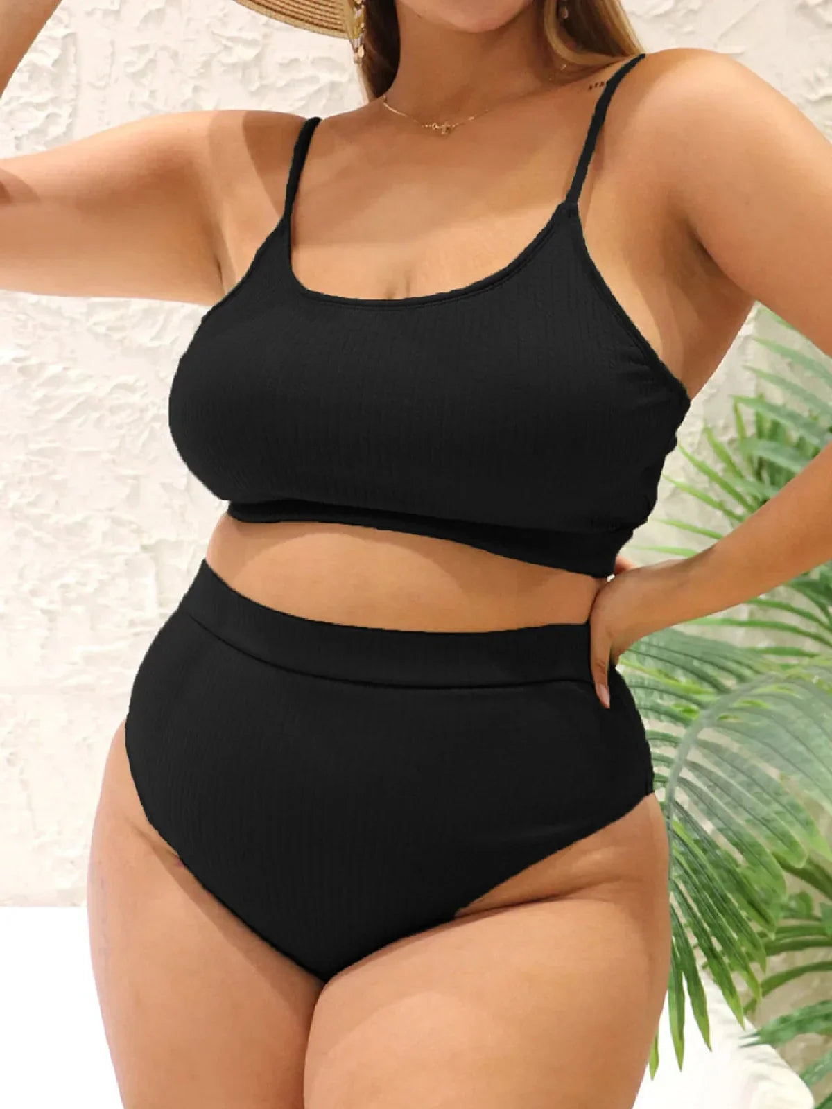 0XL 4XL Ribbed Bikini Large Size Swimwear Plus